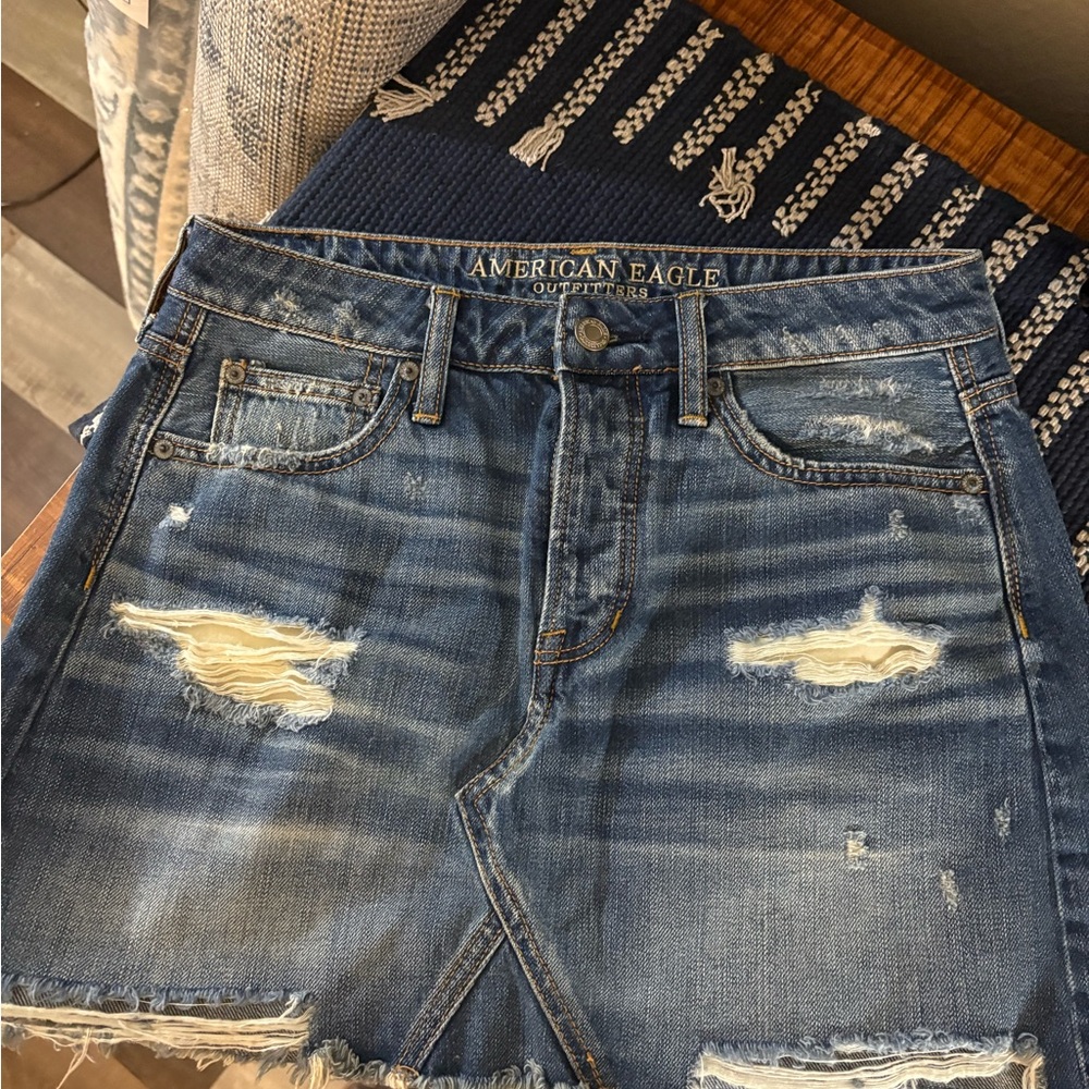 American Eagle Distressed Denim Skirt